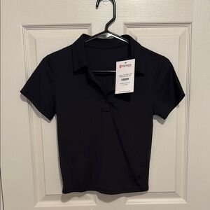 Born Primitive Black Crop Polo Shirt Short Sleeve XS